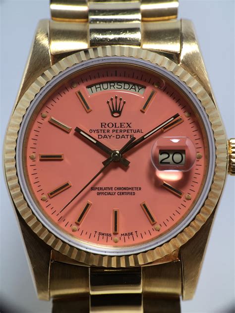 rolex day date coral|Rolex coral dials review.